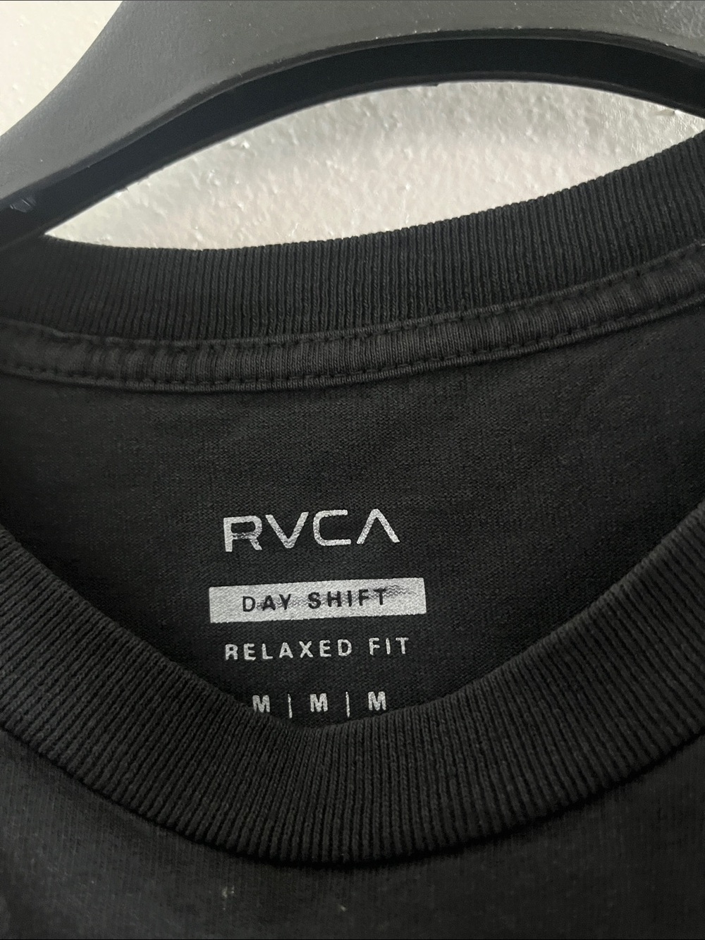 RVCA Black Long-Sleeve Tee with Cream Logo and Sleeve Graphics - Picture 2 of 4
